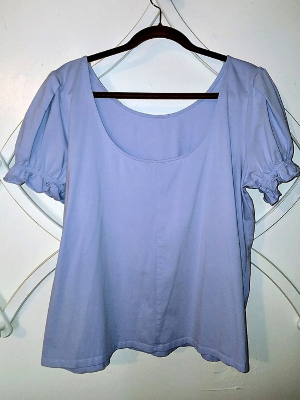 ELOQUII Puff Sleeve Blouse in Purple Size 18/20 Like New